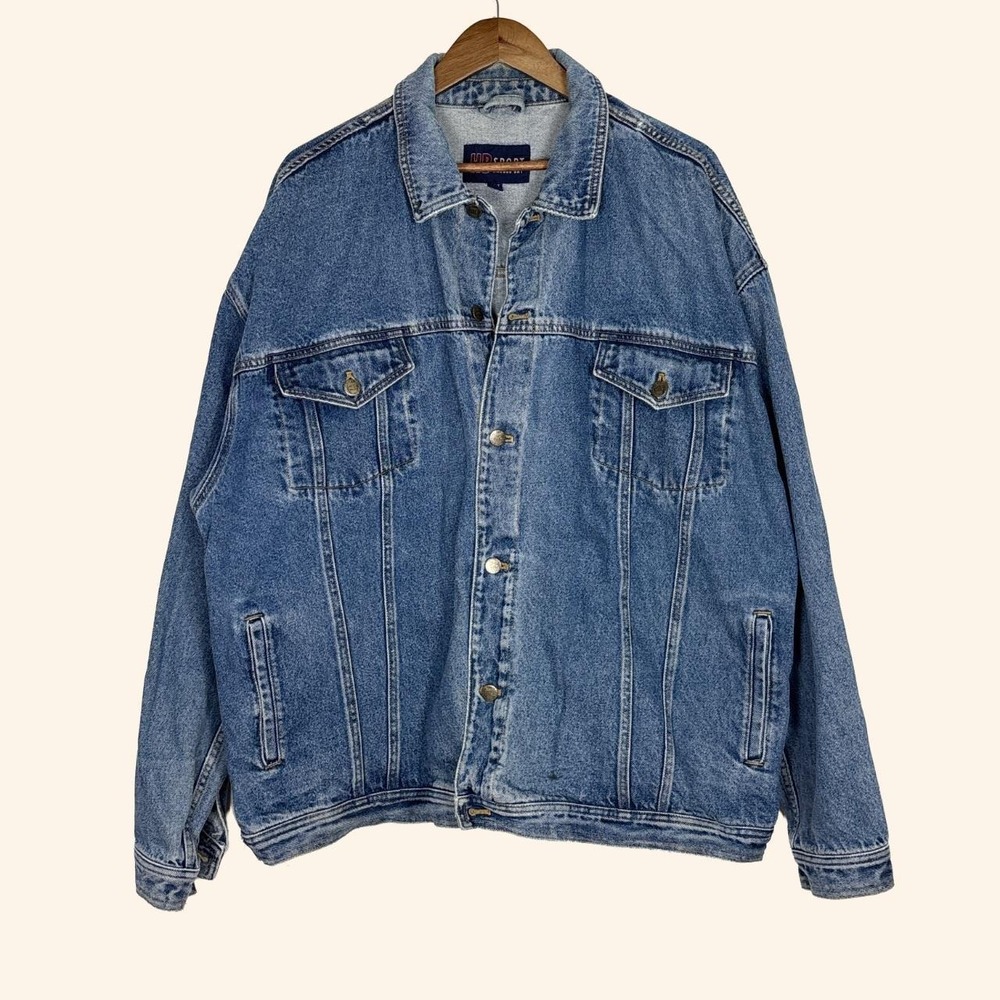 Vintage Harbor Bay Denim Trucker Jacket - Size 3XLT